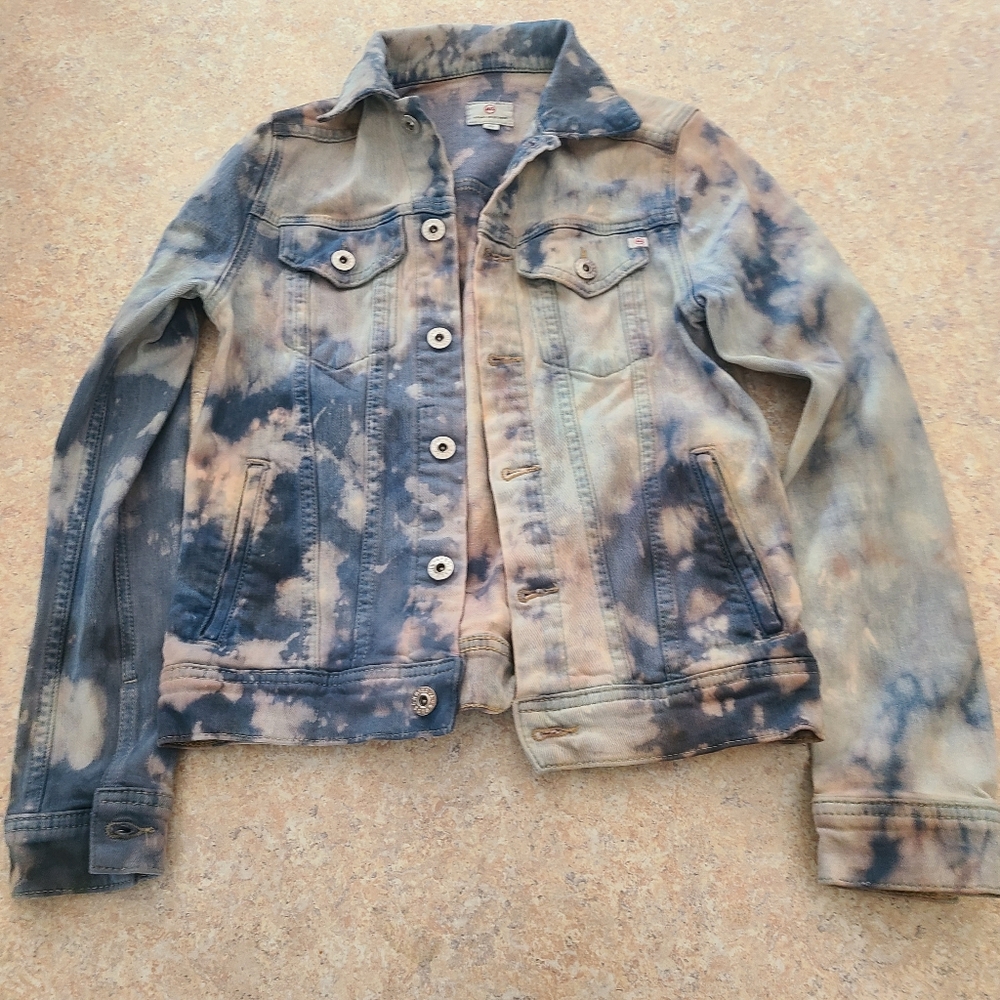 AG Adriano Goldschmied Button Down Acid Wash Jean Jacket in Size XS